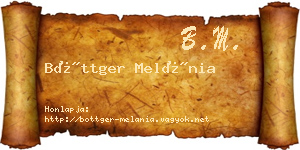 Böttger Melánia névjegykártya